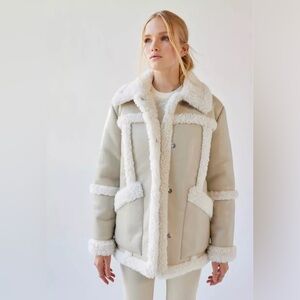 Urban Outfitters faux leather sherpa jacket